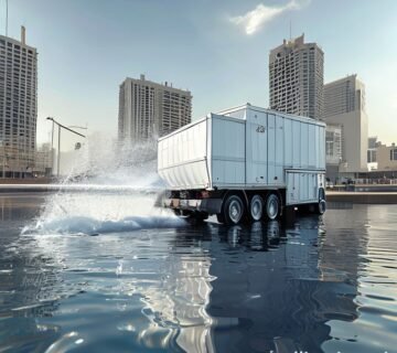 WhitewatertankerdeliveringwatertobuildingRiyadh2Cphotorealistic2Cwhitewatertankertruck2CsunnystreetinRiyadhSaudiArabia2Chighquality 360x320