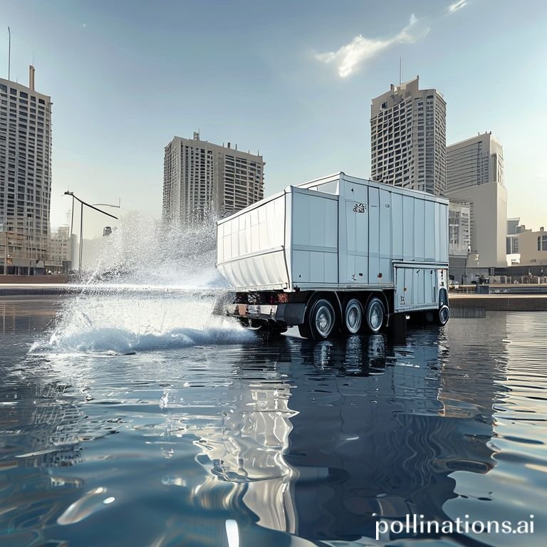 WhitewatertankerdeliveringwatertobuildingRiyadh2Cphotorealistic2Cwhitewatertankertruck2CsunnystreetinRiyadhSaudiArabia2Chighquality