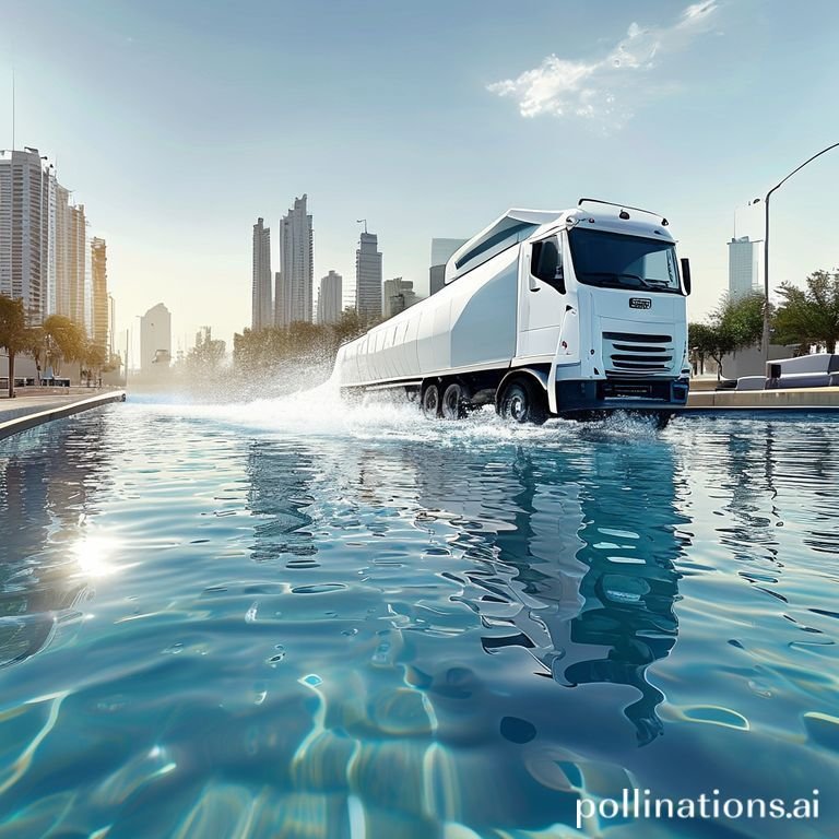 WhitewatertankerfillingswimmingpoolEastRiyadhSaudiArabia2Cphotorealistic2Cwhitewatertankertruck2CsunnystreetinRiyadhSaudiArabia2Chighquality